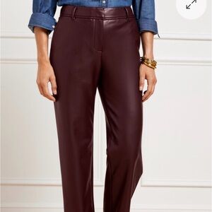Faux Leather straight ankle pants